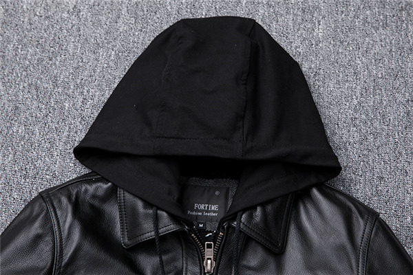ポイント超超祭 クーポン 最高品質 ライダースジャケット 本革 メンズ フード付き シングル レザージャケット 秋冬 革ジャン バイク ブルゾン B系 冬服 バイカー おしゃれ_6