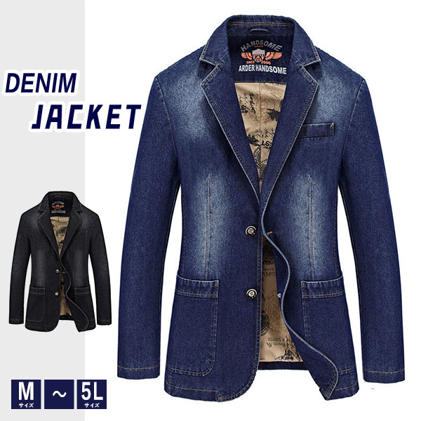 爆売中 デニムテーラードジャケット テーラード デニムジャケット メンズ ブレザー カジュアル 紳士服 テーラードジャケット アウター スタイリッシュ agesugi_sfaの通販は 5,745円