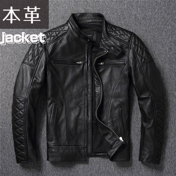 ライダースジャケット メンズ革ジャン 本革 秋冬 レザージャケット 牛革 ビンテージ 立ち襟 バイクウェア シングル 男性用 上品 防寒防風