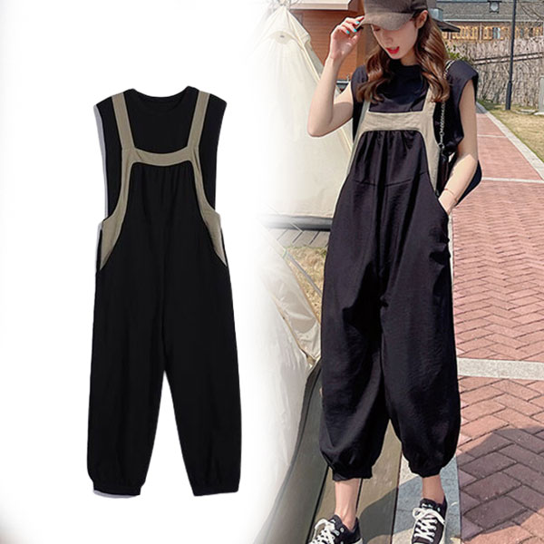サロペット オールインワン レディース パンツ ワイドパンツ ガウチョ オーバーオール カジュアル 大きいサイズ 体型カバー サルエルパンツ 送料無料