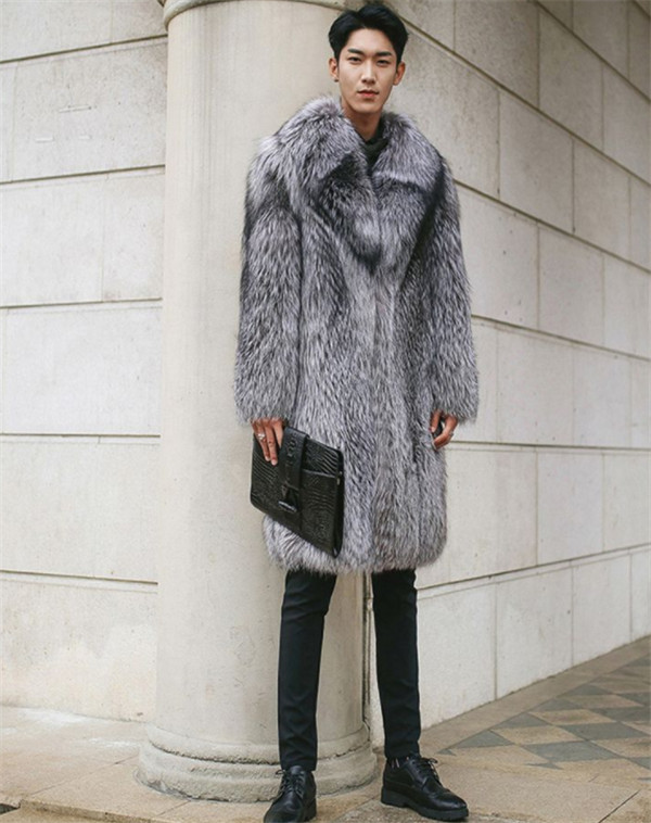 ポイント増量中 ファーコート メンズ ロング丈 フェイクファー 贅沢感