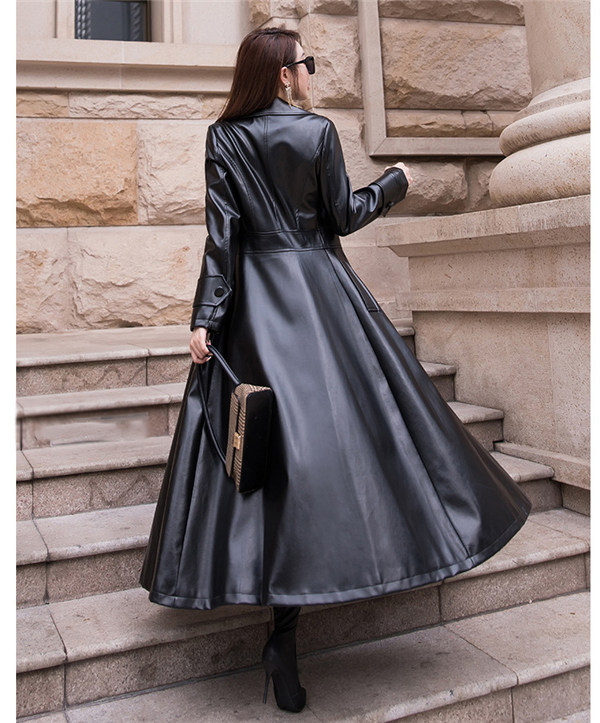 セール中 レザーコート ロングコート スプリングコート ライダース 革