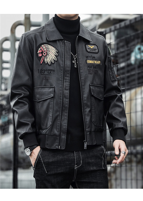 数量限定 レザージャケット メンズ MA-1 革ジャン 刺繍 ライダース