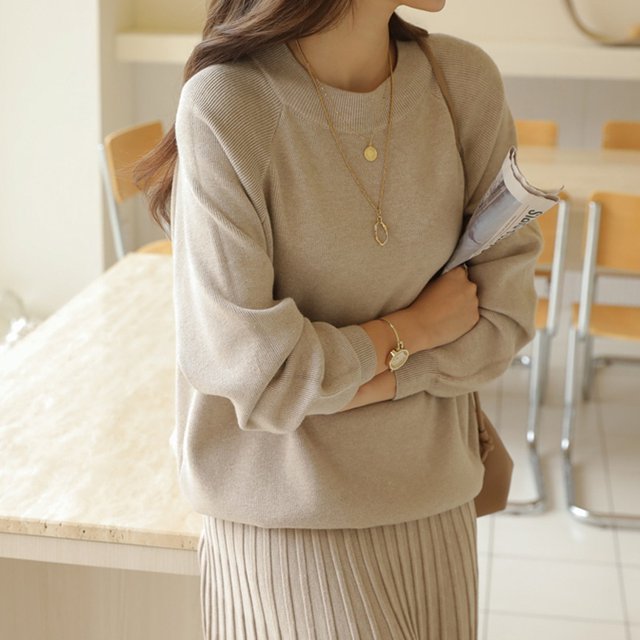 2点セット セットアップ 上下セット ニットソー 長袖 ラウンドネック ロングスカート プリーツスカート かわいい 大人可愛い きれいめの通販は