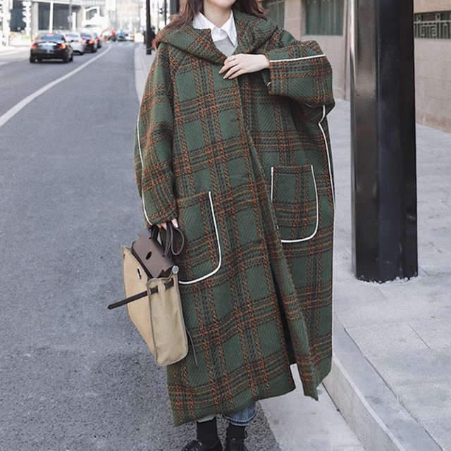 ジャケット コート アウター 上着 レディース 前開き ロングコート ロング 長袖 ボリューム袖 萌袖 フード ワイド オーバーサイズの通販は