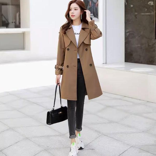 ジャケット コート アウター レディース 羽織 前開き ロングコート 長袖 襟付き ワイド ウエストマーク ポケット ボタン 薄手 かわいい