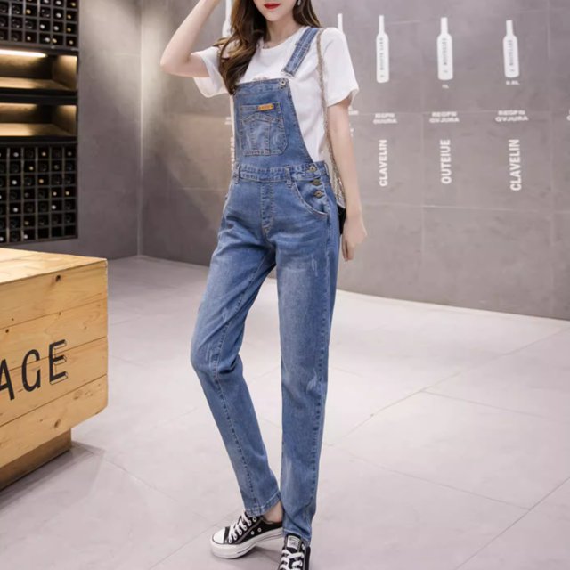 パンツ ボトムス サロペット つなぎ レディース デニム Gパン ロングパンツ デニムパンツ ロング 袖なし ノースリーブ ストレートの通販は 6,480円