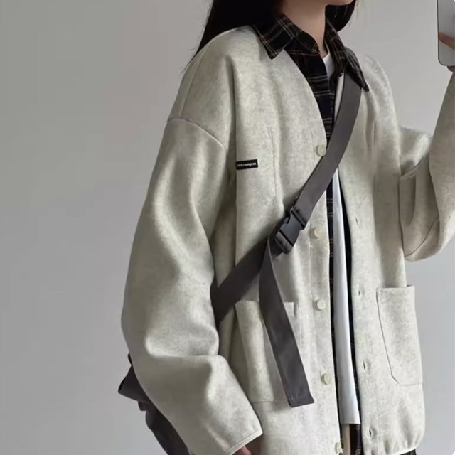 アウター カーディガン 上着 ジャケット レディース 長袖 Vネック ストリート ポケット 前開き かわいい 大人可愛い シンプル カジュアルの通販は 5,863円