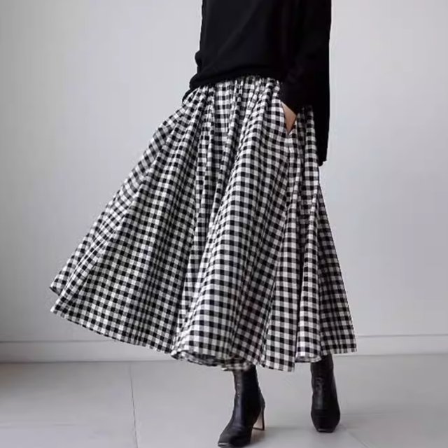 スカート レディース フレアスカート ロングスカート ミモレ ワイド フレア Aライン 裾ワイド ふっくら ポケット ハイウエスト