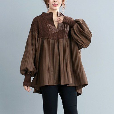 トップス シャツ ブラウス プルオーバー ミディアム丈 長袖 ボリューム袖 マトンスリーブ Vネック 切り替えデザイン かわいい 大人可愛いの通販は 6,480円