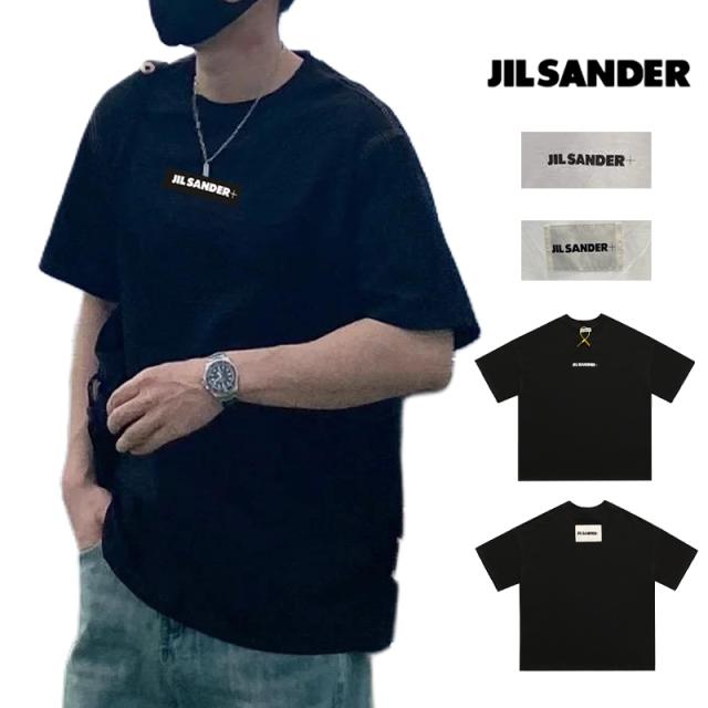 JIL SANDER ジルサンダー 半袖 Tシャツ  レディース オーバーサイズ カットソー クルーネック ロゴT コットン ホワイト ブラック [2025SS 新着]