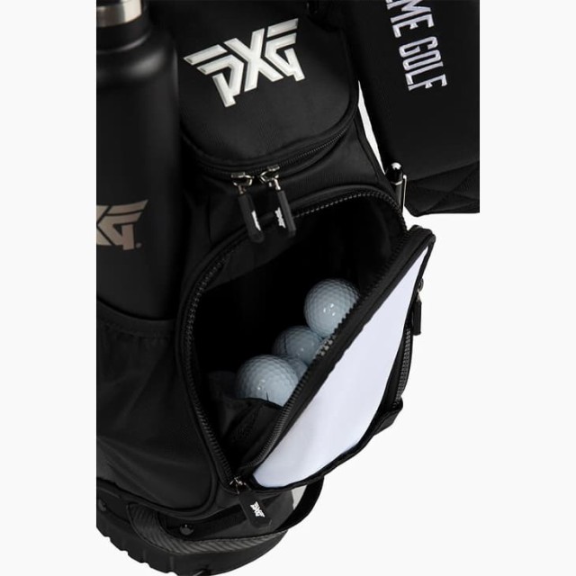 【検品済】PXG SUNDAY STAND BAG サンデースタンドバッグ B-UGB14-FM ブラックホワイト 口枠2分割 ネームプレート無し