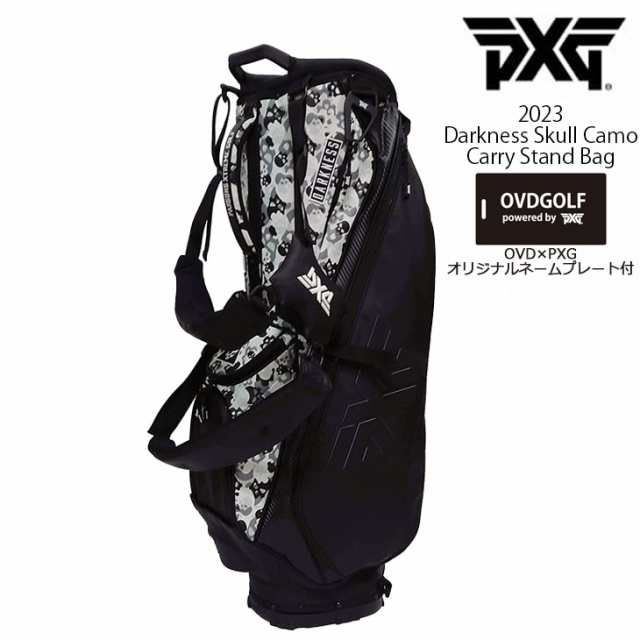 【ネームプレート付】PXG 2023 Darkness Skull Camo Carry Stand Bag 2023 ダークネススカルカモ キャリースタンドバッグ 4分割