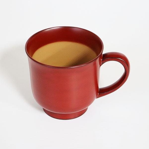 木製 マグカップ 日本製 コップ カップ 漆塗り 古代朱内白 畠中 250ml 天然木 持ち手 取っ手 スープカップ 湯呑み ウッドカップ 軽い 軽量 おしゃれ ギフト プレゼント お祝い 御祝 男性 女性 父の日 母の日 敬老の日