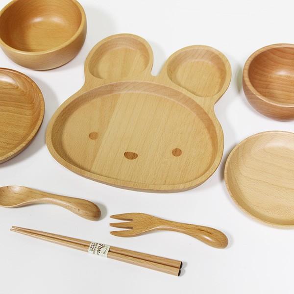 こども食器セット 木製 8点セット うさぎ キッズ 子供食器セット 汁椀 飯椀 箸 木製 お椀 ベビー 子ども用 誕生日 ギフト 出産祝い 離乳食食器 お食い初めセット プレゼント 女の子_1