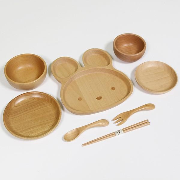 こども食器セット 木製 8点セット うさぎ キッズ 子供食器セット 汁椀 飯椀 箸 木製 お椀 ベビー 子ども用 誕生日 ギフト 出産祝い 離乳食食器 お食い初めセット プレゼント 女の子_2