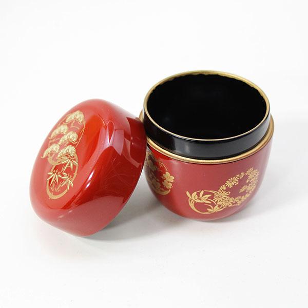なつめ 棗 中棗 花丸 朱塗 茶道具 茶道 茶器 木製 国産 日本製の通販は