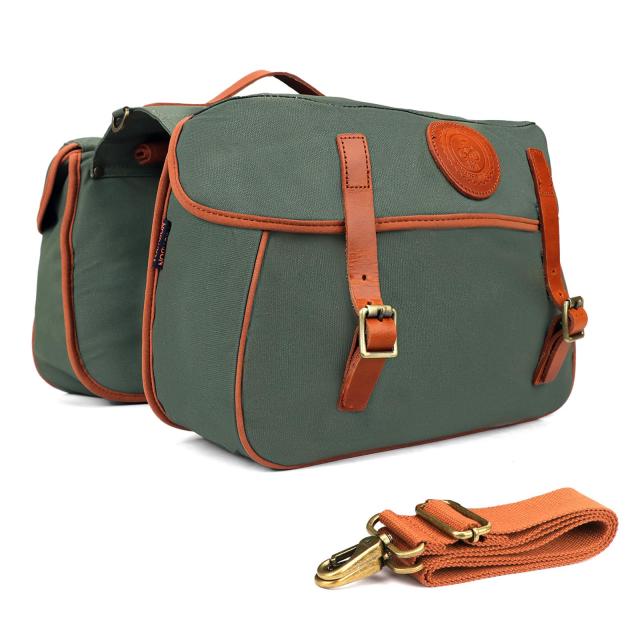 グリーン TOURBON 自転車リアバッグ ショルダーバッグ 2個セット パニアバッグ 大容量 キャリアバッグ