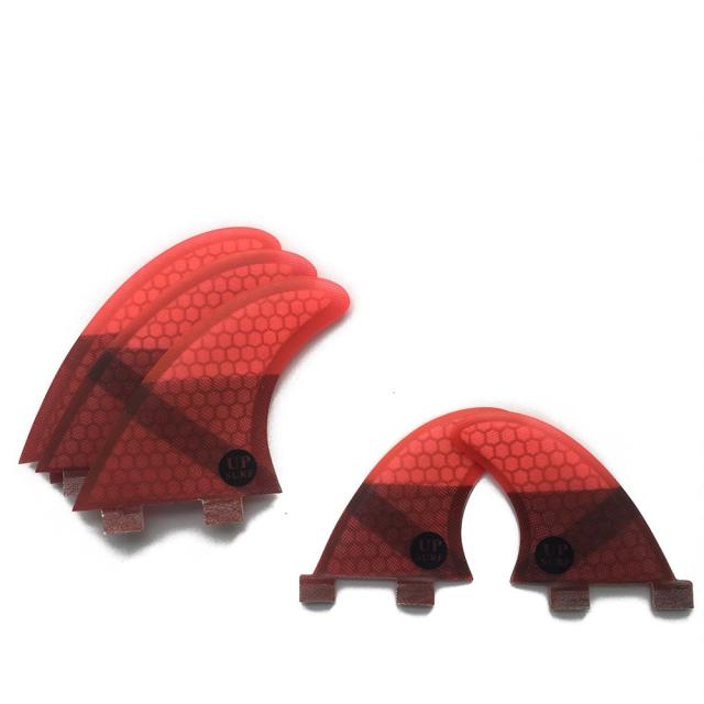 レッド UPSURF サーフボードフィン Double Tabs G5+GLサイズ 5枚セット サーフィンsurfboard fins (レッド)