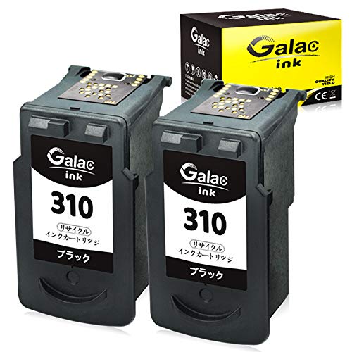 ブラック Galac ink キャノン（Canon) BC-310大容量* 2個 残量表示付 BC 310XL 再生インク【対応機種】PIXUS - (MP493， MP490， MP480， MP280， MP270， MX420， MX350， iP2700)