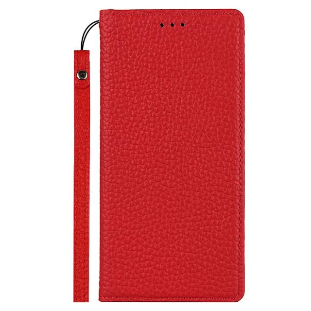 1:iPhone 12 mini_牛革-レッド Elick iPhone 12 mini ケース 手帳型 高級牛革 アイフォン 12 ミニ ケース 手帳型 本革 マグネット式 スタンド機能 カード収納 ストラップ付き iPhone12 mini ケース カバー レッド