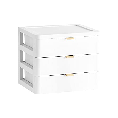 ホワイト3_3段 Forthcan 収納ケース 収納ボックス 引き出し 小物 収納ボックス 上 小物収納 小物入れ引き出し 化粧品収納 文房具収納 机上収納 ホワイト 3段の通販は 5,599円