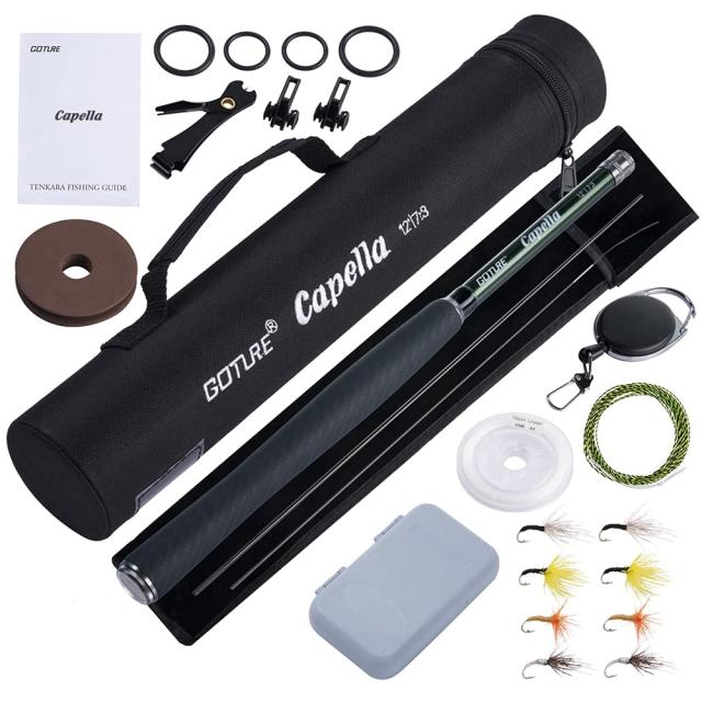 カーボン製グリップ Goture テンカラロッドセット 渓流竿 3.6m テンカラロッド テンカラ竿 軽量 炭素繊維【テンカラ】 渓流釣り/河川釣り トラウト ヤマメ イワナ ニジマス アマゴ 釣り竿 カーボン製グリップ