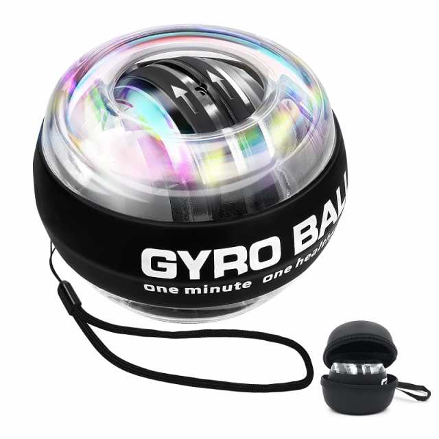 LED発光 Uciy パワーボール オートスタート機能 握力 ボール LED発光 スナップボール 手首 前腕 筋トレ 握力 トレーニング ツイストボール ストラップ付き