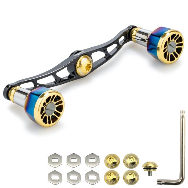 HEIGHTEN 95mm リール ハンドル 8色 シマノ ダイワ 通用 スピニングリール用 70航空アルミ製 Aurora Serie | HEIGHTEN V1.0 95mm リール ハンドル 20mm ハンドルノブ 搭載