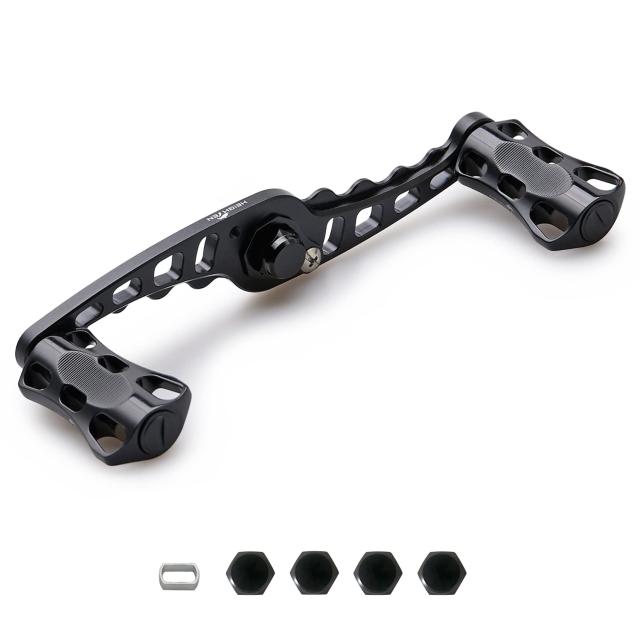 110mm_ブラック HEIGHTEN 95/110mm リール ハンドル シマノ(Shimano) ダイワ(DAIWA) アブ(Abu) 通用 ベイトリール 用 Wave Series (110mm， ブラック) (203)の通販は 5,635円