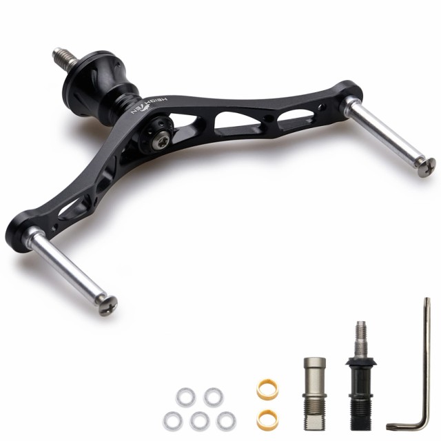 95mm - ブラック HEIGHTEN 80/92/95/98/110mm リール ハンドル (ノブ無し) シマノ(Shimano) ダイワ(DAIWA) 通用 スピニングリール 用 (95mm - ブラック) (207)の通販は 6,047円