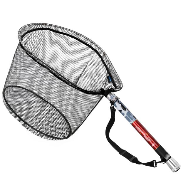 迷彩玉の柄+45*59CMネット_3M サンライク（SANLIKE）玉網 タモ網 伸縮式 ランディングネット 12段階 11段階 7段階 小継玉の柄 釣りネット 釣り 4つ折り枠 すくい網 淡水海水適用 網 漁具 3M