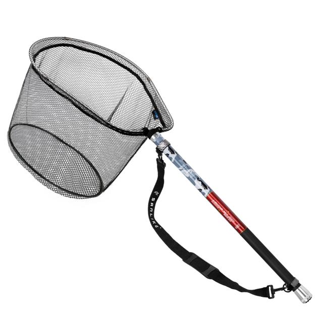 迷彩玉の柄+45*59CMネット_6M サンライク（SANLIKE）玉網 タモ網 伸縮式 ランディングネット 12段階 11段階 7段階 小継玉の柄 釣りネット 釣り 4つ折り枠 すくい網 淡水海水適用 網 漁具 6M