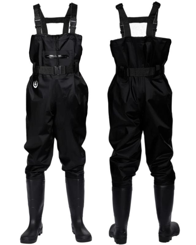 26cm~27cm_ブラック/ナイロン インナーメッシュ搭載 [unizom] ウェーダー 釣り 胴長 長靴 【インナーメッシュ】 ラジアルソール 防水 スーツ チェストハイ フィッシングウェーダー (26cm~27cm， ブラック/ナイロン インナーメッシュ搭載)