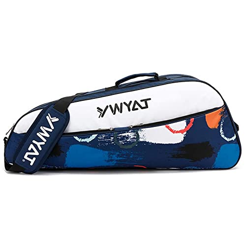 紺色（2室） Webber FMAFNLY バドミントン ラケットバッグ テニス ショルダーバック ケース スポーツ ラケット収納 部活 3-6本用 シューズ収納可 軽量 防水素材 多機能 紺色 2室の通販は