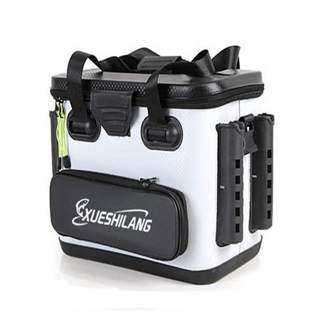 白M:40cm ONORNER 釣り バケツ 釣り用ケース タックルバッグ バッカン ロッドホルダー付き 釣りボックス 多機能 40L 大容量 EVA素材 防災 収納コンテナ タックルバッグ ハンドル付き プライヤーホルダー付き (白M:40cm)