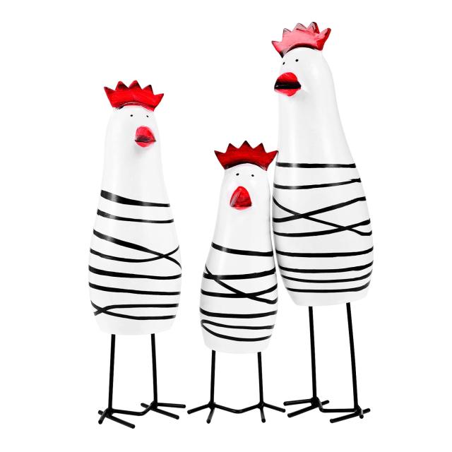 NOLITOY にわとり 置物 北欧雑貨 かわいい 鶏 オブジェ インテリア 動物の置物 飾り物 木製 大中小 3個セットの通販は 5,622円