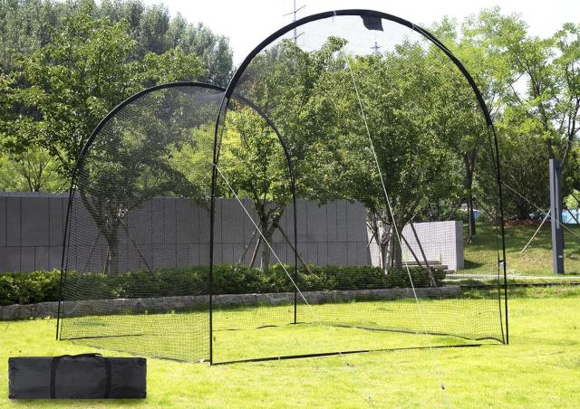 野球バッティングゲージ 4mx3mx3m 防球フェンス 防球ネット 野球練習用ネット 庭 室外用