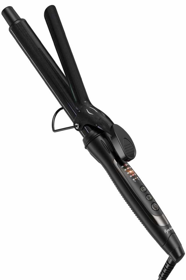 25mm_ブラック Ryanboo ヘアアイロン カールアイロン コテ 25mm カーリングアイロン 5段階温度調整 プロ仕様 MAX220℃ 海外対応(25mm， ブラック)の通販は