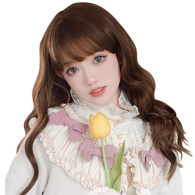 ぱっつん前髪-ハニーティー亜麻_60cm ウィッグ セミロング カール ARZER 小顔効果 可愛い レディース フルウィッグ 【耐熱性繊維 ・無反射 ・空気前髪・パーマスタイル・普段使い・ルーズ感】ウェーブ ぱっつん前髪 wig 自然 ファッション ウィッグネット付きの通販は 6,572円