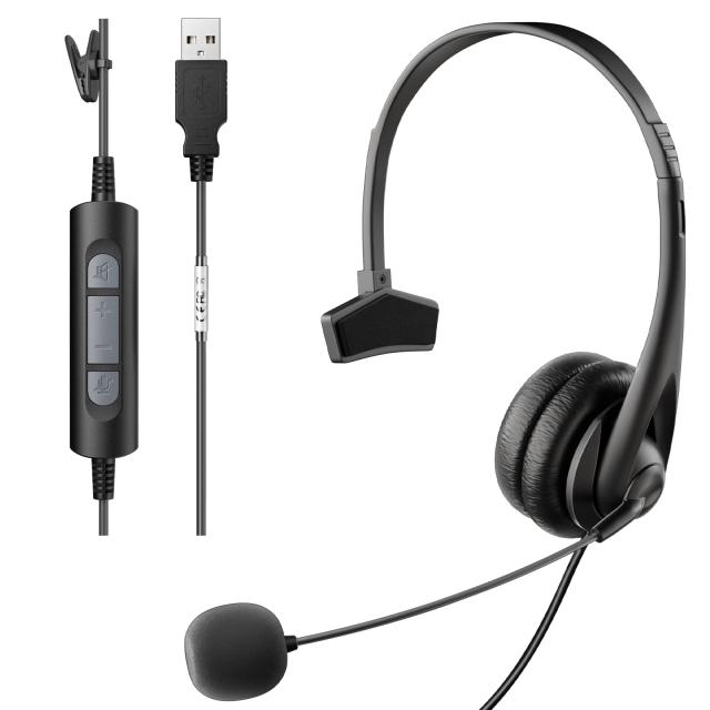 USB-片耳 Voistek ヘッドセットUSB 片耳 ノイズキャンセリングマイク付き PC用 ヘッドセット Skype、Web会議、在宅勤務、リモートワーク、通信事業者に適用される プロ ビジネス PC用ヘッドフォン 明瞭な通話 超軽量 超快適 パソコンヘッドセット 【適格請求書発行対象】の通販は 5,382円