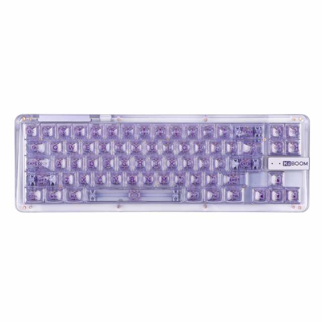 Purple KiiBoom Phantom 68 ゲーミングキーボード 65% ホットスワップ対応 クリスタル ガスケットマウント メカニカルキーボード BT5.0/2