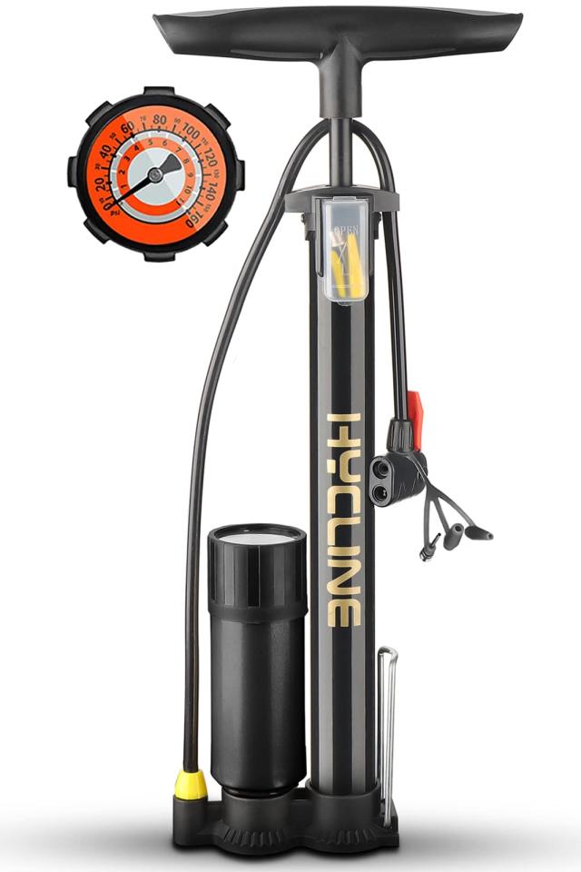ブラック 【全バルブ対応】HYCLINE 自転車 空気入れ: 160PSI圧力計/タンク付き 自転車ポンプ - 折り畳み式ペダル フロアポンプ 米式/英式/仏式バルブ対応 - ブラックの通販は 5,013円