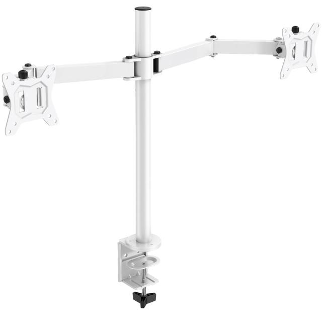 ホワイト ErGear モニターアーム デュアル 2画面 ホワイト/白 13〜32インチ対応 耐荷重2-8kg VESA規格75*75mm 100*100mm ディスプレイアーム PCアーム クランプ式 グロメット式 多角度調節 配線収納の通販は 6,424円