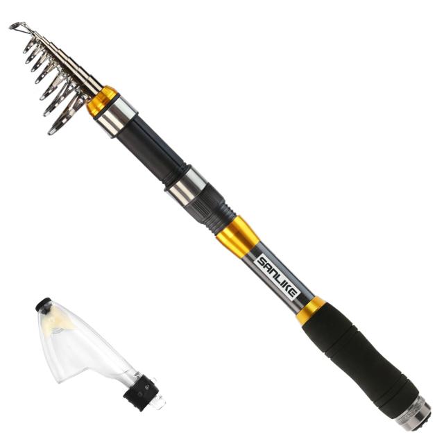 イエロー_3.0 メートル サンライク（SANLIKE）コンパクトロッド 投げ竿 釣り竿 振出ロッド フィッシングロッド 90%カーボン率 釣竿セット サビキ さびき 川釣り 淡水釣り 超軽量 携帯型 伸縮式 入門 釣竿 初心者 子供 1.8m/2.1m/2.4m/2.7m/3.0m (イエロー， 3.00)