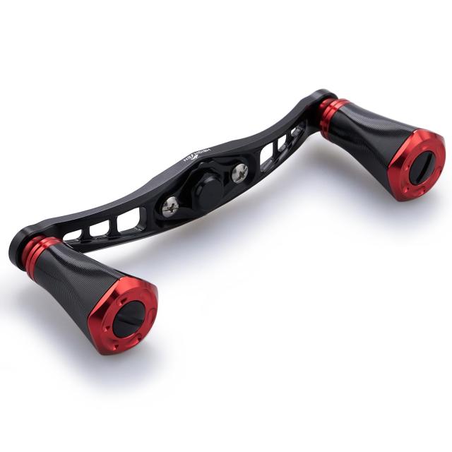 ブラック＆レッド HEIGHTEN 92mm リール ハンドル 20mmノブ搭載