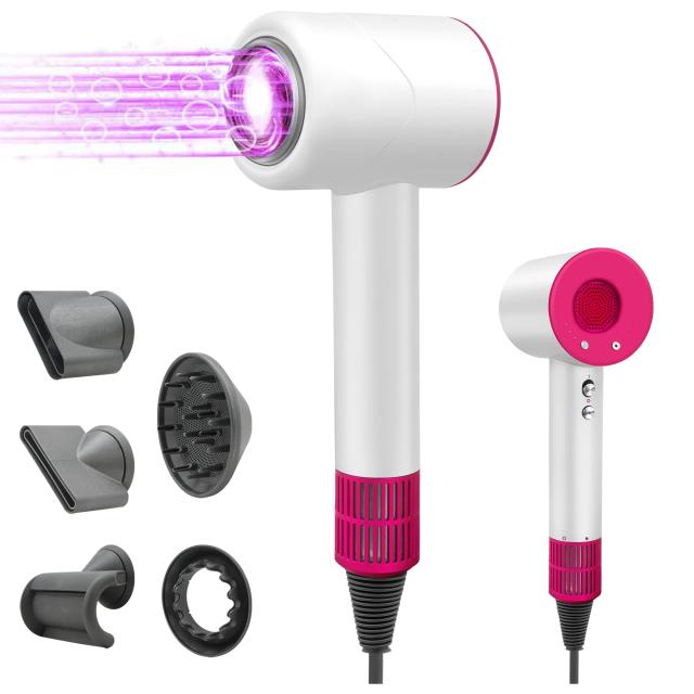 ホワイト ドライヤー ヘアドライヤー 速乾 大風量 マイナスイオン ３段階風速 人気ランキング ノズル付き 家庭用 ヘアサロン 旅行用 (ホワイト)