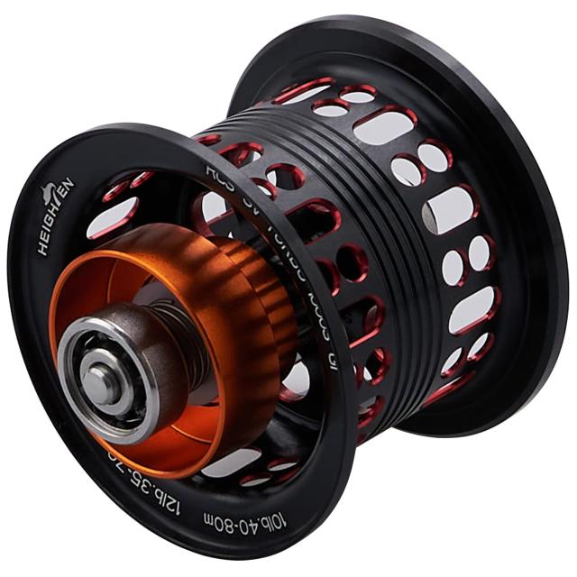 ブラック＆レッド HEIGHTEN リール スプール BOOST 2段階可動 ダイワ(DAIWA) ベイトリール 替えスプール ベアリング付き スティーズ/ジリオン/リョウガ/モアザン/シルバーウルフ (ブラック＆レッド) (715)