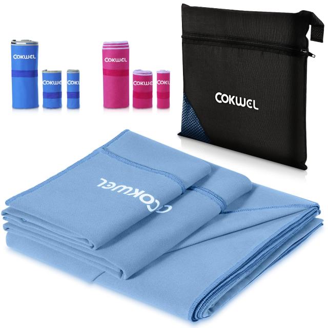 ブルー COKWEL 速乾タオル スポーツタオル バスタオル 超吸水 マイクロファイバー 旅行タオル 水泳 タオル 柔らかい 色褪せない 防臭 高い耐久性 コンパクト 湿気 梅雨対策 アウトドア 防災用品 水泳/スポーツ/旅行/家庭用 収納袋付き (ブルー)の通販は 5,052円