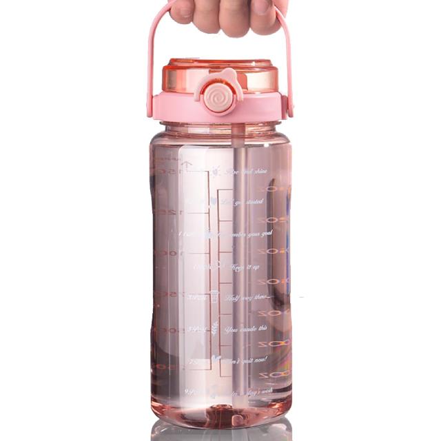 2000ml_ピンク 1500ml、2000ml ボトル 水筒 大容量 ポータブルストロースポーツウォーターボトル 2WAY わら付き 水位目盛付き BPAフリー プラスチックウォーターボトル 大人 子ども アウトドア スポーツ 登山用 キャンプ ランニング ジム 自転車(pink，2000ml)の通販は 5,090円